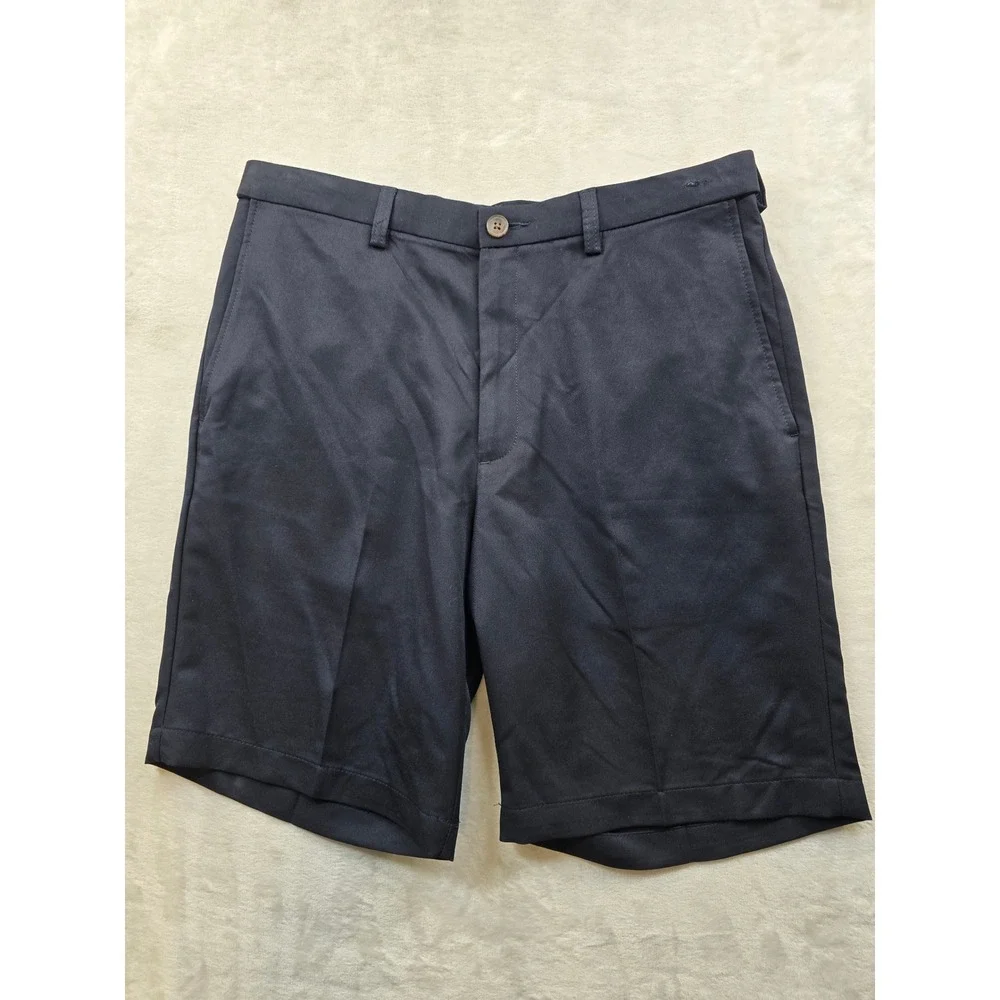 Haggar Cool‎ 18 Golf Shorts Mens 34 Navy Blue Gabardine NEW